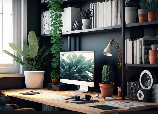 Garden room turned into a home office