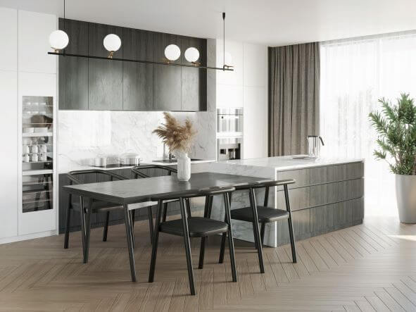 The Top 2022 Interior Design Trends 4 kitchen Design with herringbone flooring