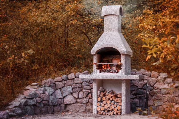 Stone garden oven for grill or barbeque