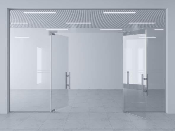 Frameless Internal Doors in office