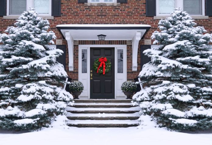 front door in winter