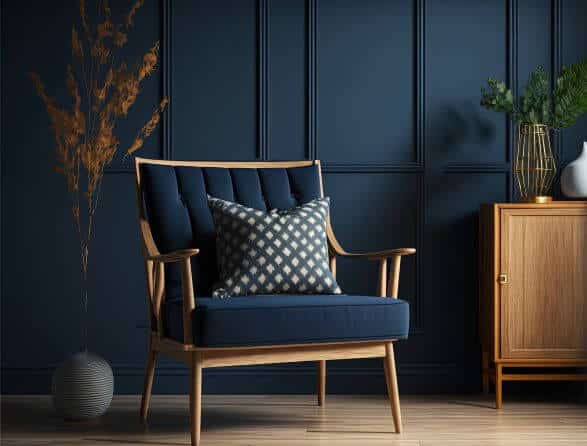 8 Paint Colour Ideas For Your Home In 2023 6 Dark blue wall with blue furniture
