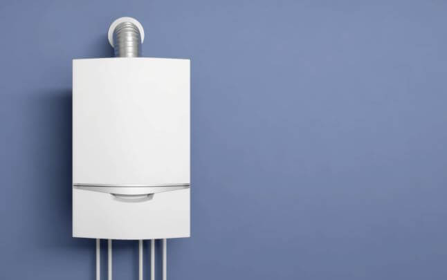 A boiler against a blue background