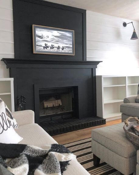 Stylish Fireplaces Guide, Advice and Considerations 6 Dark chimney breast with light walls surrounding it