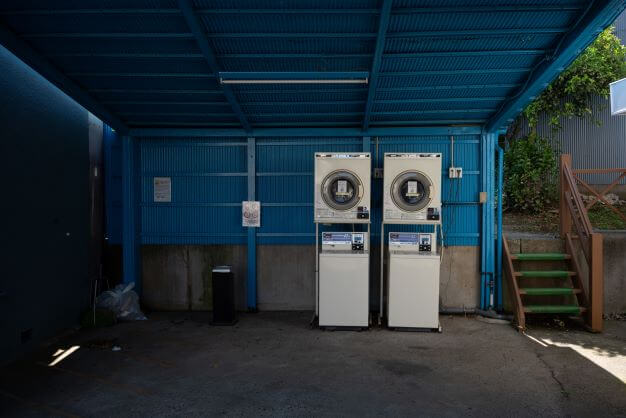 Washing appliances in a garage