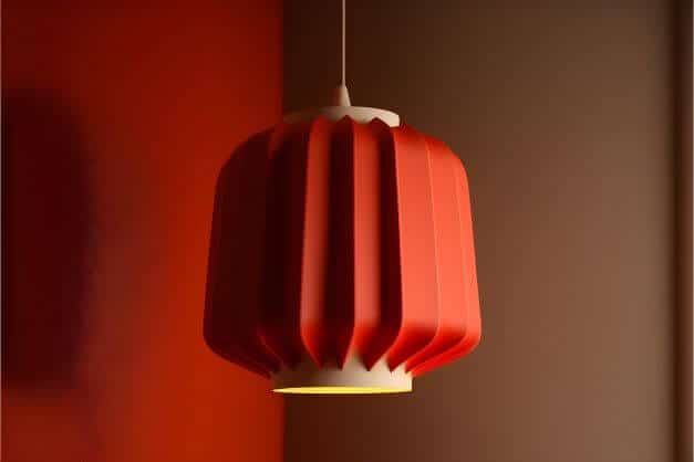 Red hand made kitchen light