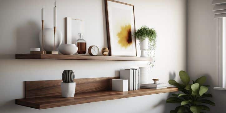 Floating Shelf Ideas For The Whole House 1 Floating shelf idea with plants, ornaments and pictures