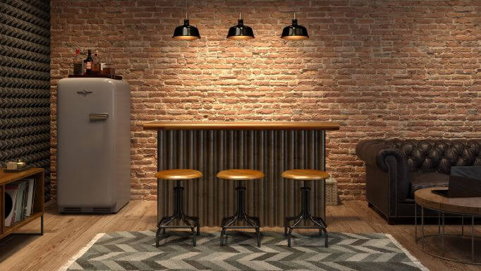 Urban industrial home bar