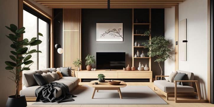 What is Japandi Style And Why Is It All The Rage 1 Japandi style offers form, function and beauty in a living room with sofas and coffee table