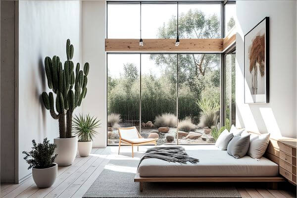 Great Colour Ideas To Transform Your Bedroom 5 White floor with beige run and bedroom furniture