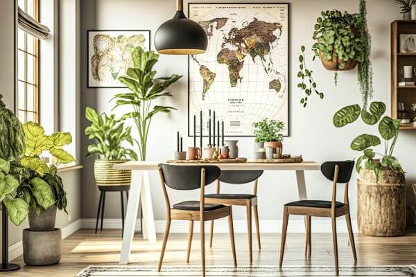 Dining Room Style Ideas: From Colour To Accessories 3 Dining room with lots of plants