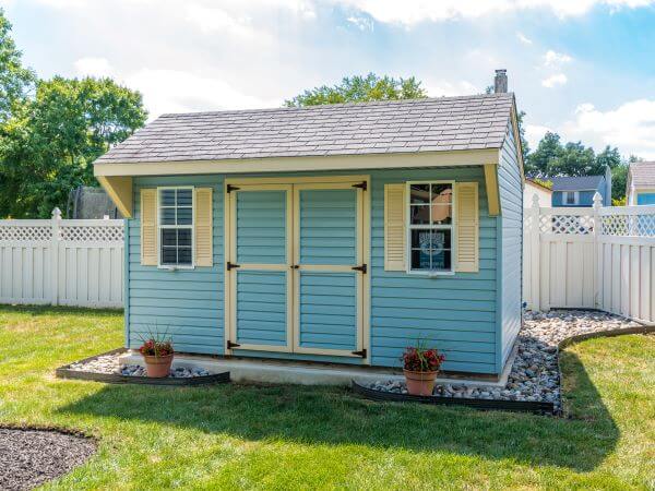 8 Fantastic Paint Colours For Your Garden Shed 7 A pastel blue shed